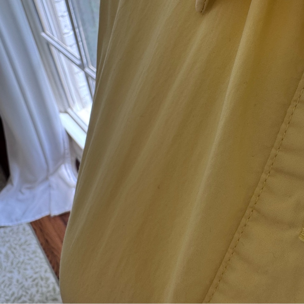 Mable Yellow Tiered Ruffle Midi Dress Shirtdress Button Front Size L - Picture 5 of 9